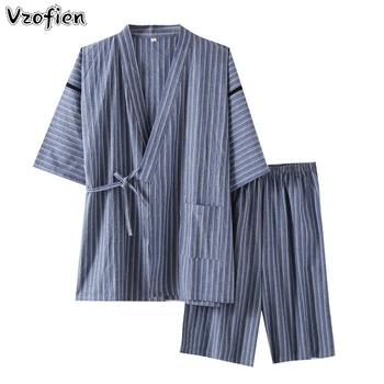 Japonci Kimono Pyžamo Vyhovuje Mužské Šaty, Šaty Lounge, Župan Sleepwear Voľné Muž Pohodlné Pyžamo Yukata Pijama Hombre